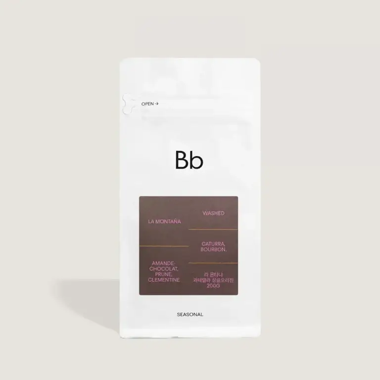 Bb seasonal specialty coffee beans with notes of almond, chocolate, prune, and clementine.